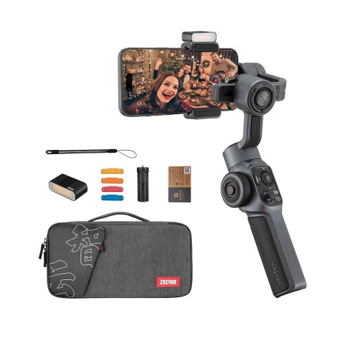Zhiyun Smooth 5: 3-Axis Handheld Smartphone Stabilizer with Tripod & AI Face Tracking for iPhone & Android