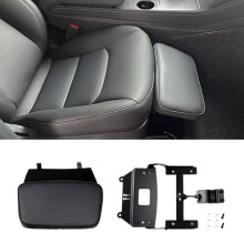 Tesla Model Y Co-Pilot Elektrische Beensteun Met Tray - Zwart PU Rustplaatje (2017-2022)