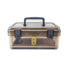 Large capaciteit acryl draagbare humidor - vochtdichte cigaaropbergdoos met cederhout, perfect geschenkset