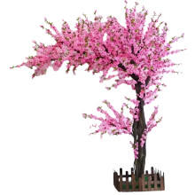 Elegant Artificial Peach & Cherry Blossom Tree with Red Maple Accents for Wedding, Hotel, Exhibition, and Living Room Décor