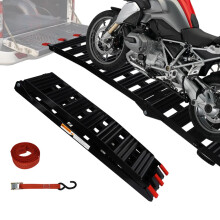 Durable Black Aluminum Alloy Universal Motorcycle & Scooter Ramp for ATV, UTV, Motorbike - Compatible with KTM & Honda