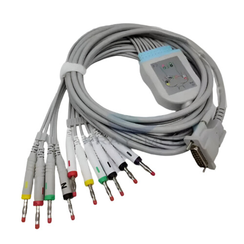 10-Piece Set: New Compatible 10-Lead Schiller ECG Cables