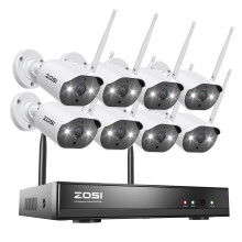 ZOSI 8CH 2K H.265 WiFi NVR-systeem met 3MP outdoor waterdichte CCTV-camera's - Draadloze bewakingsoplossing