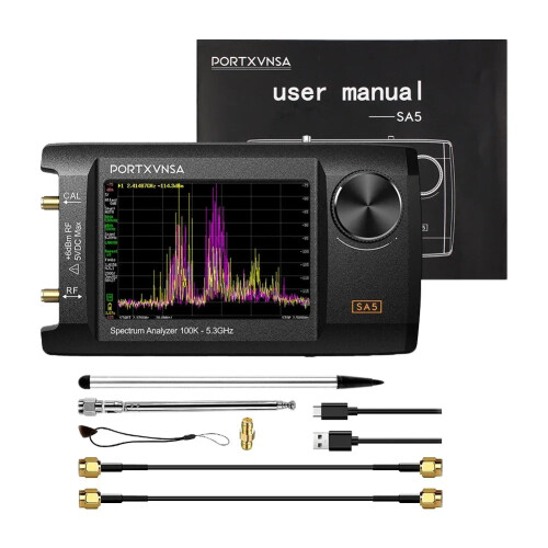 SA5 Handheld Spectrum Analyzer & Signal Generator - 4'' IPS LCD, 100kHz-5.3GHz, PC Connectivity