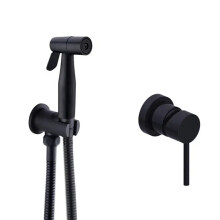 Elegant Black Handheld Bidet Sprayer Set with Hot & Cold Mixer - Complete Toilet Shattaf Douche Kit