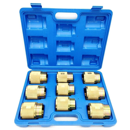 9-Piece Motorcycle Fork Seal Driver Kit for 35-49mm Sizes - Essential Repair Tool Set