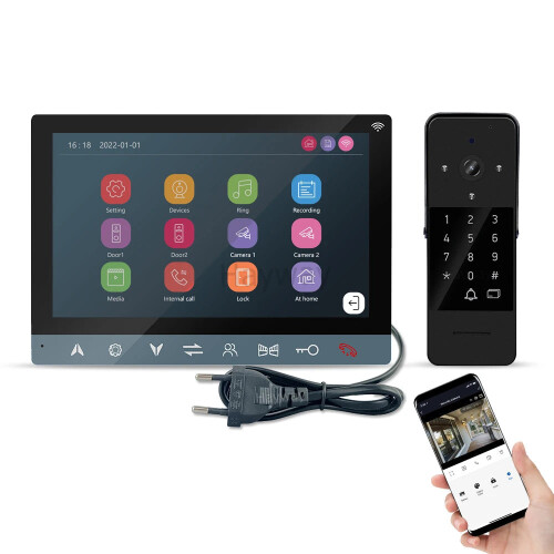 Smart WiFi Video Doorbell: 1080p HD Wireless Intercom System with RFID & Password Unlock