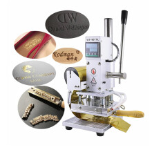 300W Digital Leather Hot Foil Stamping Machine with Manual Embossing - 10x13cm T-Slot, Excludes Letter Fonts