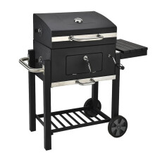 Premium Portable Oil Drum BBQ Grill: Easy Installation, Large Square Design for Courtyard Heating & Grilling