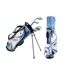 PGM Junior Linkshandige Golfclub Set voor Kinderen (120-165cm) - Inclusief Leerijzer, Koolstofstaaf, Putter en Headcover (Model JRTG006)