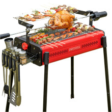 Portable Charcoal BBQ Grill with Adjustable Height – Easy Assembly & Cleaning, Gold Rolled Steel with 304 Mesh