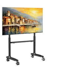 Versatile 42-86 Inch Mobile TV Stand with Integrated Educational System - Floor Mounted, Wheeled Trolley, Supports Up to 80kg