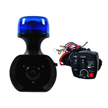 Dubbele functie 8W LED motorwaarschuwingslicht en 40W politie sirene speaker met bedieningsschakelaar en microfoon - Waterdicht ontwerp