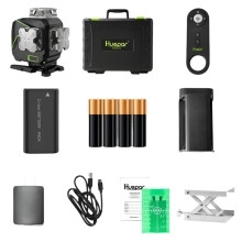 Huepar S04CG 16-Line 4D Cross Line Laser Level with Bluetooth Remote & Green Beam - Hard Case Included