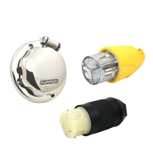 Marine-Grade Roestvrijstalen Kuststroomset: Waterdichte Jacht Dockplug met 250V 16A/32A/50A opties voor RV, vrachtwagen en boot