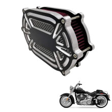 Zwarte CNC-gesneden luchtfilterinlaatkit voor Harley Touring, Street Glide, Road Glide (2008-2016), Softail (2016-2017), Dyna