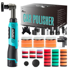 Autiwoz 12V Cordless Mini Car Polisher - 6 Speed Settings, 2.0Ah Battery, I for Professional Car Detailing