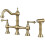 Elegant Dual-Handle Transitional Bridge Kitchen Faucet with Side Sprayer - 4 Hole Installation 1