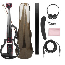 Professionele 4/4 Headless Stilloze Elektroakoestische Viool Set met Strijkstok, Koptelefoon, Kabel en Opbergkoffer