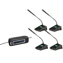 UHF 4-kanaals professioneel gooseneck draadloos microfoonsysteem voor kleine conferentie-ruimtes