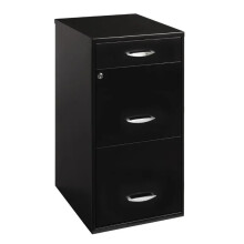 Strakke zwarte 3-lades archiefkast organizer - 18 breed