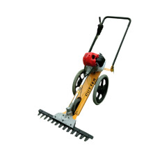 Compact Gasoline-Powered Hand-Push Lawn Mower for Gardens and Agricultural Use