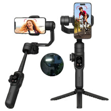 Aochuan Smart S2 professionele 3-assige smartphone gimbal stabilisator met 18 cm verlengstok en geïntegreerde krachtige fill light