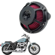 Zwart CNC Aluminium Luchtfilter Inlaatkit voor Harley Sportster XL 883/XL 1200 (2007 en later)