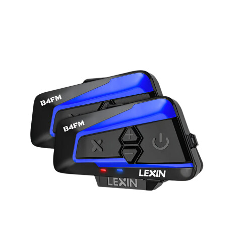 Lexin B4FM Motorcycle Bluetooth Helmet Intercom - 1600m Wireless Communication for 4 Riders