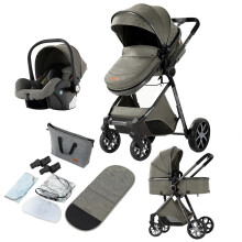 3-in-1 Lichtgewicht Kinderwagen & Reisperambuggy - Hoge Landschap Kinderwagen