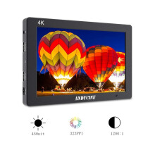 7-Inch DSLR Camera Field Monitor with 3D LUTs, 450 Nits Brightness, 4K HDMI Input/Output for Sony, Canon, Nikon