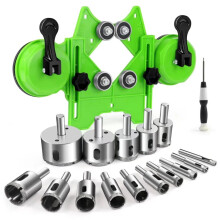 Achribex 17-delige diamantboorset met dubbele zuignapgeleider – Precisie boorbits voor gaten van 4 mm tot 83 mm