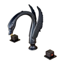 Elegante zwaanvormige brede wastafelkraan - Oliegeverfde bronzen mengkraan voor badkamerwastafels