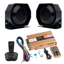 12V 400W Police Horn Speaker with 15-Tone Siren and Wireless Remote Control for Vehicles and Trucks