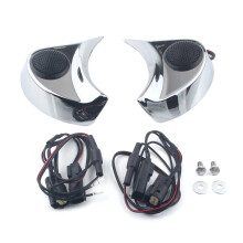 Harley Batwing Fairing Speaker Pods Kit met Tweeters en Bedrading (2014-2023) - Zwart Chroom Afwerking