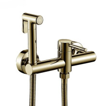Vintage Brass Gold Wall-Mounted Single Handle Bathroom Bidet Shower Faucet & Toilet Spray Gun