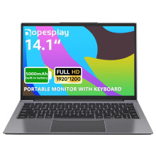 Dopesplay 14.1-Inch Portable Lapdock Monitor with Keyboard & Battery - 1080p IPS Screen, HDMI & USB Type-C for Android, Laptop, Deck, Mac