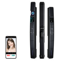 Slim WiFi 3D gezichtsherkenningsslot met waterdichte visuele intercom en sleutelvrije ontgrendeling voor schuifdeuren