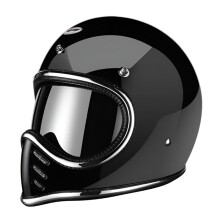 Retro Japans Fiberglass Volledig Dekken Motorradhelm - Gepersonaliseerd Puntmondontwerp voor het Hele Jaar Gebruiken