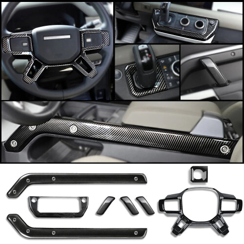 Premium Carbon Fiber Central Console & Shift Lever Protector for Land Rover Defender
