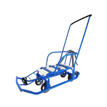 2-in-1 metalen sneeuwschuiver met rugleuning en wielen voor baby's