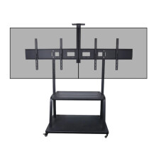 Dual Screen Mobile LCD TV Cart with 32-100 Inch Adjustable Bracket for Video Conferencing