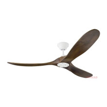 Moderne plafondventilator met LED-verlichting en afstandsbediening - 107-178 cm, DC-motor, 3 houten bladen, 85V-260V