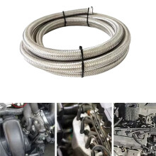 Durable Stainless Steel Braided PTFE Fuel Oil Line Hose - Available in Multiple Lengths and Sizes