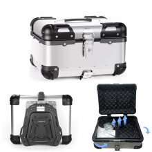 Universeel waterdicht aluminium motorfietskoffer - 22L/35L/45L capaciteit, ronde hoekontwerp, veilige vergrendeling, helm- en gereedschapops