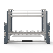 Wellmax Zilveren Chroom Keukenkast met Afterburner Uittrekbare Hefmandje