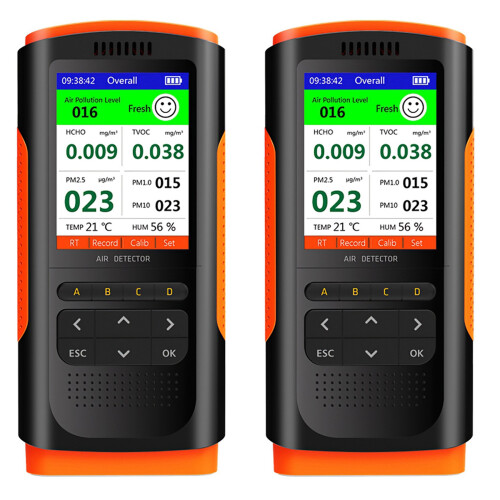 2x Formaldehyde Detector Luchtkwaliteitsmonitor voor Thuis Auto