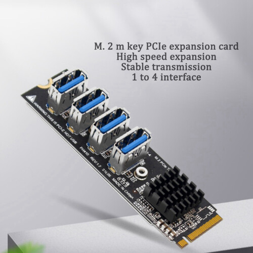 M.2 til PCI-E X1 4-porters USB 3.0 grafikkort ASM1184E M.2-adapter 2