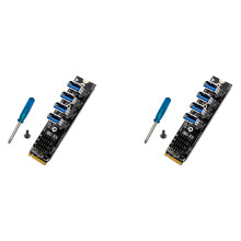 Adaptér M.2 na Pci-E X1 s 4 porty USB 3.0, grafická karta ASM1184E, M.2