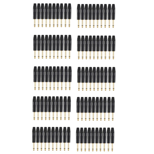 10 τεμάχια βύσμα Mono 6,35 mm 6,5 mm στερεοφωνικό βύσμα Jack μαύρο